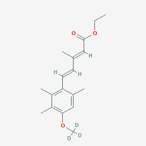 molecular formula C18H24O3 B13442725 ethyl (2E,4E)-3-methyl-5-[2,3,6-trimethyl-4-(trideuteriomethoxy)phenyl]penta-2,4-dienoate 