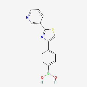 molecular formula C14H11BN2O2S B13442742 [4-(2-Pyridin-3-yl-1,3-thiazol-4-yl)phenyl]boronic acid 