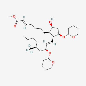 molecular formula C33H56O7 B13442816 methyl (E)-7-[(1R,2R,3R,5S)-5-hydroxy-3-(oxan-2-yloxy)-2-[(E,3S,5S)-3-(oxan-2-yloxy)-5-(trideuteriomethyl)non-1-enyl]cyclopentyl]hept-2-enoate 