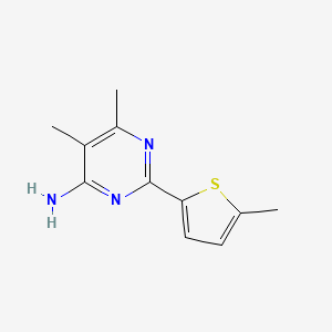 molecular formula C11H13N3S B13442842 5,6-Dimethyl-2-(5-methylthiophen-2-yl)pyrimidin-4-amine 