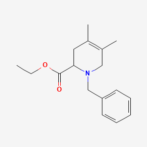 molecular formula C17H23NO2 B13442920 Ethyl 1-benzyl-4,5-dimethyl-1,2,3,6-tetrahydropyridine-2-carboxylate 