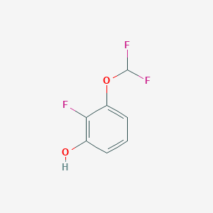 molecular formula C7H5F3O2 B13442969 3-(Difluoromethoxy)-2-fluorophenol 