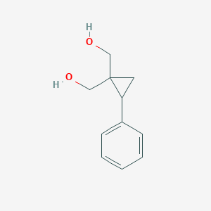 molecular formula C11H14O2 B13442978 [1-(Hydroxymethyl)-2-phenylcyclopropyl]methanol 