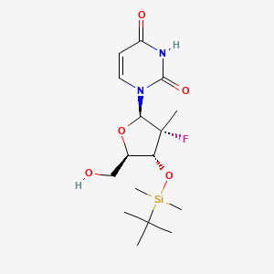 molecular formula C16H27FN2O5Si B13443006 1-[(2R,3R,4R,5R)-4-(tert-butyldimethylsilanyloxy)-3-fluoro-5-hydroxymethyl-3-methyl-tetrahydro-furan-2-yl]-1H-pyrimidine-2,4-dione 
