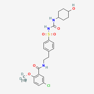 molecular formula C23H28ClN3O6S B13443029 rac trans-4-Hydroxy Glyburide-13C,d3 