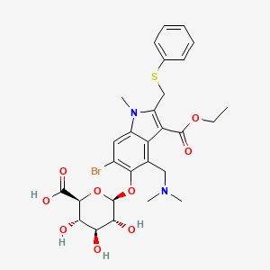 molecular formula C28H33BrN2O9S B13443042 Umifenovir Glucuronide 