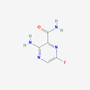 molecular formula C5H5FN4O B1344306 3-氨基-6-氟吡嗪-2-甲酰胺 CAS No. 356783-42-1