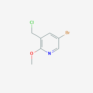 molecular formula C7H7BrClNO B1344319 5-Bromo-3-(chloromethyl)-2-methoxypyridine 