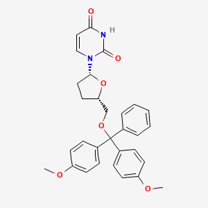 molecular formula C30H30N2O6 B13443203 1-[(2R,5S)-5-[[bis(4-methoxyphenyl)-phenylmethoxy]methyl]oxolan-2-yl]pyrimidine-2,4-dione 