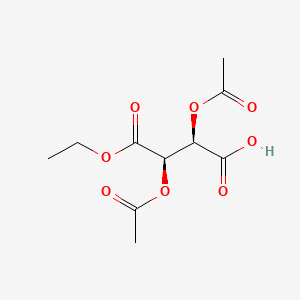 molecular formula C10H14O8 B13443213 (2R,3R)-1-Ethyl 2,3-Bis(acetyloxy)butanedioic Acid Ester 