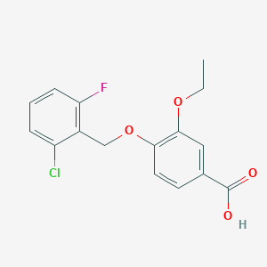 molecular formula C16H14ClFO4 B1344325 4-[(2-Chloro-6-fluorobenzyl)oxy]-3-ethoxybenzoic acid CAS No. 938375-84-9