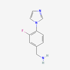 molecular formula C10H10FN3 B1344334 [3-fluoro-4-(1H-imidazol-1-yl)phenyl]methanamine CAS No. 951907-14-5