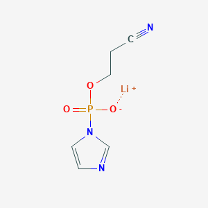 molecular formula C6H7LiN3O3P B13443342 Lithium 2-Cyanoethyl (1H-Imidazol-1-yl)phosphonate 