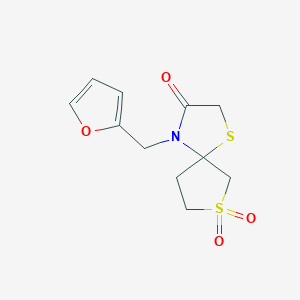 molecular formula C11H13NO4S2 B1344335 4-(Furan-2-ylmethyl)-1,7lambda6-dithia-4-azaspiro[4.4]nonane-3,7,7-trione 