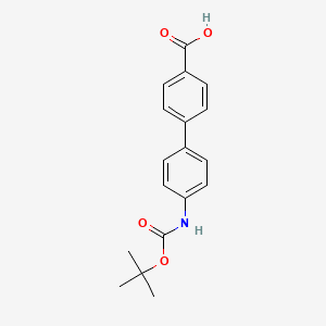 molecular formula C18H19NO4 B1344338 4'-(叔丁氧羰基氨基)-联苯-4-羧酸 CAS No. 222986-59-6