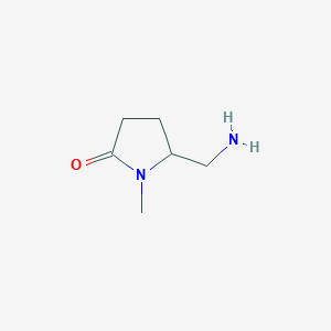 molecular formula C6H12N2O B1344346 5-(Aminomethyl)-1-methylpyrrolidin-2-one CAS No. 67433-53-8