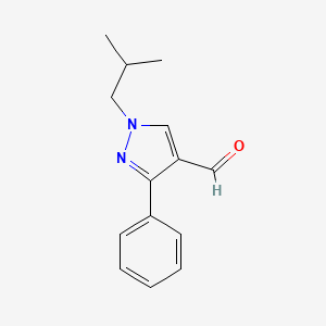 molecular formula C14H16N2O B13443477 1-isobutyl-3-phenyl-1H-pyrazole-4-carbaldehyde 