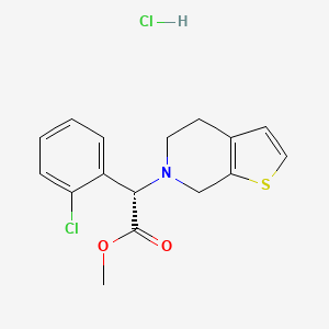 molecular formula C16H17Cl2NO2S B13443626 methyl (2S)-2-(2-chlorophenyl)-2-(5,7-dihydro-4H-thieno[2,3-c]pyridin-6-yl)acetate;hydrochloride CAS No. 1396607-35-4