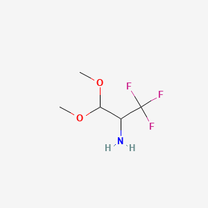 molecular formula C5H10F3NO2 B13443634 1,1,1-Trifluoro-3,3-dimethoxy-2-propanamine 