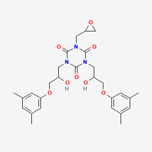 molecular formula C28H35N3O8 B13443742 1,3-Bis-[3-(3,5-Dimethylphenoxy)-2-hydroxypropyl]-5-glycidyl Isocyanurate CAS No. 1392430-17-9