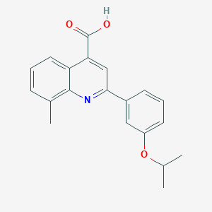 molecular formula C20H19NO3 B1344376 2-(3-Isopropoxyphenyl)-8-methylquinoline-4-carboxylic acid CAS No. 932841-21-9