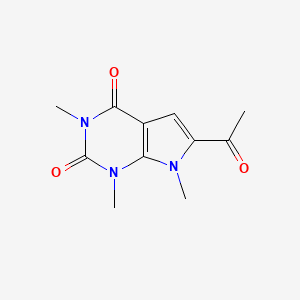 molecular formula C11H13N3O3 B13443818 6-acetyl-1,3,7-trimethyl-1H,2H,3H,4H,7H-pyrrolo[2,3-d]pyrimidine-2,4-dione 