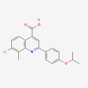 molecular formula C20H18ClNO3 B1344385 7-Chloro-2-(4-isopropoxyphenyl)-8-methylquinoline-4-carboxylic acid CAS No. 863185-04-0