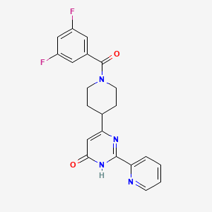 molecular formula C21H18F2N4O2 B13443863 6-(1-(3,5-Difluorobenzoyl)piperidin-4-yl)-2-(pyridin-2-yl)pyrimidin-4(1H)-one 