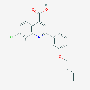 molecular formula C21H20ClNO3 B1344387 2-(3-Butoxyphenyl)-7-chloro-8-methylquinoline-4-carboxylic acid CAS No. 865415-09-4