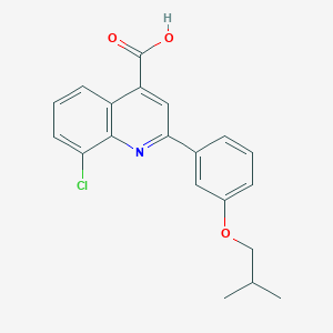 molecular formula C20H18ClNO3 B1344388 8-Chloro-2-(3-isobutoxyphenyl)quinoline-4-carboxylic acid CAS No. 863185-08-4