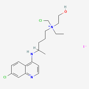 molecular formula C19H28Cl2IN3O B13443880 chloromethyl-[4-[(7-chloroquinolin-4-yl)amino]pentyl]-ethyl-(2-hydroxyethyl)azanium;iodide 