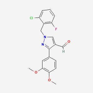 1-(2-chloro-6-fluorobenzyl)-3-(3,4-dimethoxyphenyl)-1H-pyrazole-4-carbaldehyde