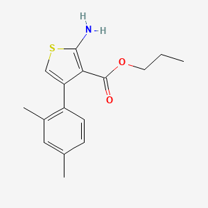 molecular formula C16H19NO2S B1344393 Propyl 2-amino-4-(2,4-dimethylphenyl)thiophene-3-carboxylate CAS No. 904998-80-7