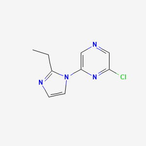 molecular formula C9H9ClN4 B13443931 2-Chloro-6-(2-ethyl-1H-imidazol-1-yl)pyrazine 
