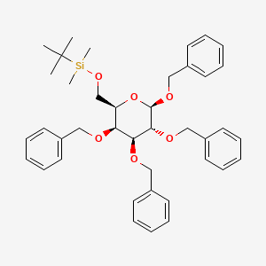 molecular formula C40H50O6Si B13443934 tert-butyl-dimethyl-[[(2R,3S,4S,5R,6R)-3,4,5,6-tetrakis(phenylmethoxy)oxan-2-yl]methoxy]silane 