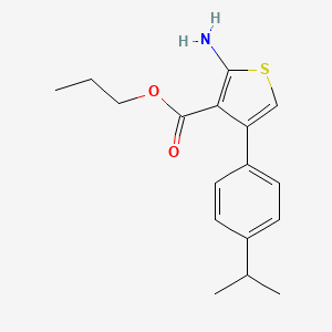 molecular formula C17H21NO2S B1344394 Propyl 2-amino-4-(4-isopropylphenyl)thiophene-3-carboxylate CAS No. 904998-93-2