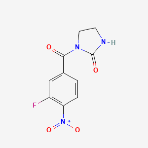 molecular formula C10H8FN3O4 B13443946 1-(3-Fluoro-4-nitrobenzoyl)-2-imidazolidinone 