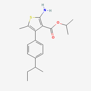 molecular formula C19H25NO2S B1344395 Isopropyl 2-amino-4-(4-sec-butylphenyl)-5-methylthiophene-3-carboxylate CAS No. 905011-53-2