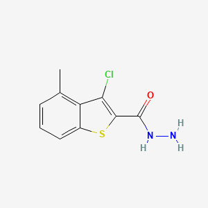 molecular formula C10H9ClN2OS B1344399 3-Chloro-4-methyl-1-benzothiophene-2-carbohydrazide CAS No. 956576-51-5
