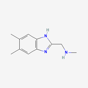 molecular formula C11H15N3 B1344422 N-[(5,6-dimethyl-1H-benzimidazol-2-yl)methyl]-N-methylamine CAS No. 938458-93-6