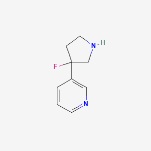 molecular formula C9H11FN2 B13444278 3-(3-Fluoropyrrolidin-3-yl)pyridine 