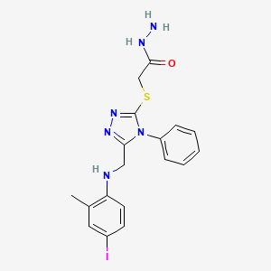 2-[(5-{[(4-iodo-2-methylphenyl)amino]methyl}-4-phenyl-4H-1,2,4-triazol-3-yl)thio]acetohydrazide