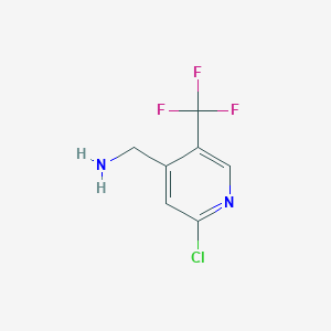 molecular formula C7H6ClF3N2 B13444301 (2-Chloro-5-(trifluoromethyl)pyridin-4-YL)methanamine 