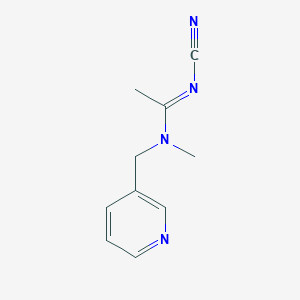 molecular formula C10H12N4 B13444435 N'-Cyano-N-methyl-N-(3-pyridinylmethyl)-ethanimidamide 