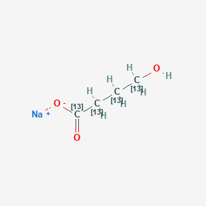 molecular formula C4H7NaO3 B13444447 sodium;4-hydroxy(1,2,3,4-13C4)butanoate 