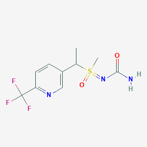 molecular formula C10H12F3N3O2S B13444449 N-[Methyloxido[1-[6-(trifluoromethyl)-3-pyridinyl]ethyl]-lambda4-sulfanylidene]urea CAS No. 1186104-89-1