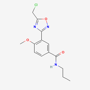 molecular formula C14H16ClN3O3 B1344446 3-[5-(chloromethyl)-1,2,4-oxadiazol-3-yl]-4-methoxy-N-propylbenzamide CAS No. 1119450-86-0