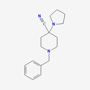 molecular formula C17H23N3 B1344451 1-Benzyl-4-pyrrolidin-1-ylpiperidine-4-carbonitrile CAS No. 93725-12-3