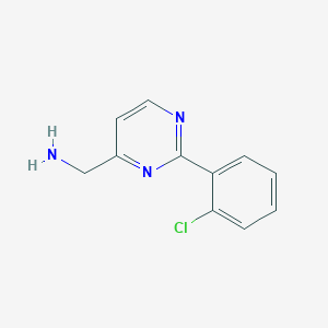 molecular formula C11H10ClN3 B13444526 (2-(2-Chlorophenyl)pyrimidin-4-yl)methanamine 