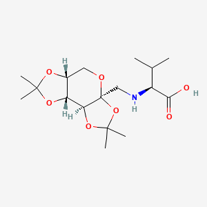 molecular formula C17H29NO7 B13444610 (2S)-3-methyl-2-[[(1R,2S,6S,9R)-4,4,11,11-tetramethyl-3,5,7,10,12-pentaoxatricyclo[7.3.0.02,6]dodecan-6-yl]methylamino]butanoic acid 
